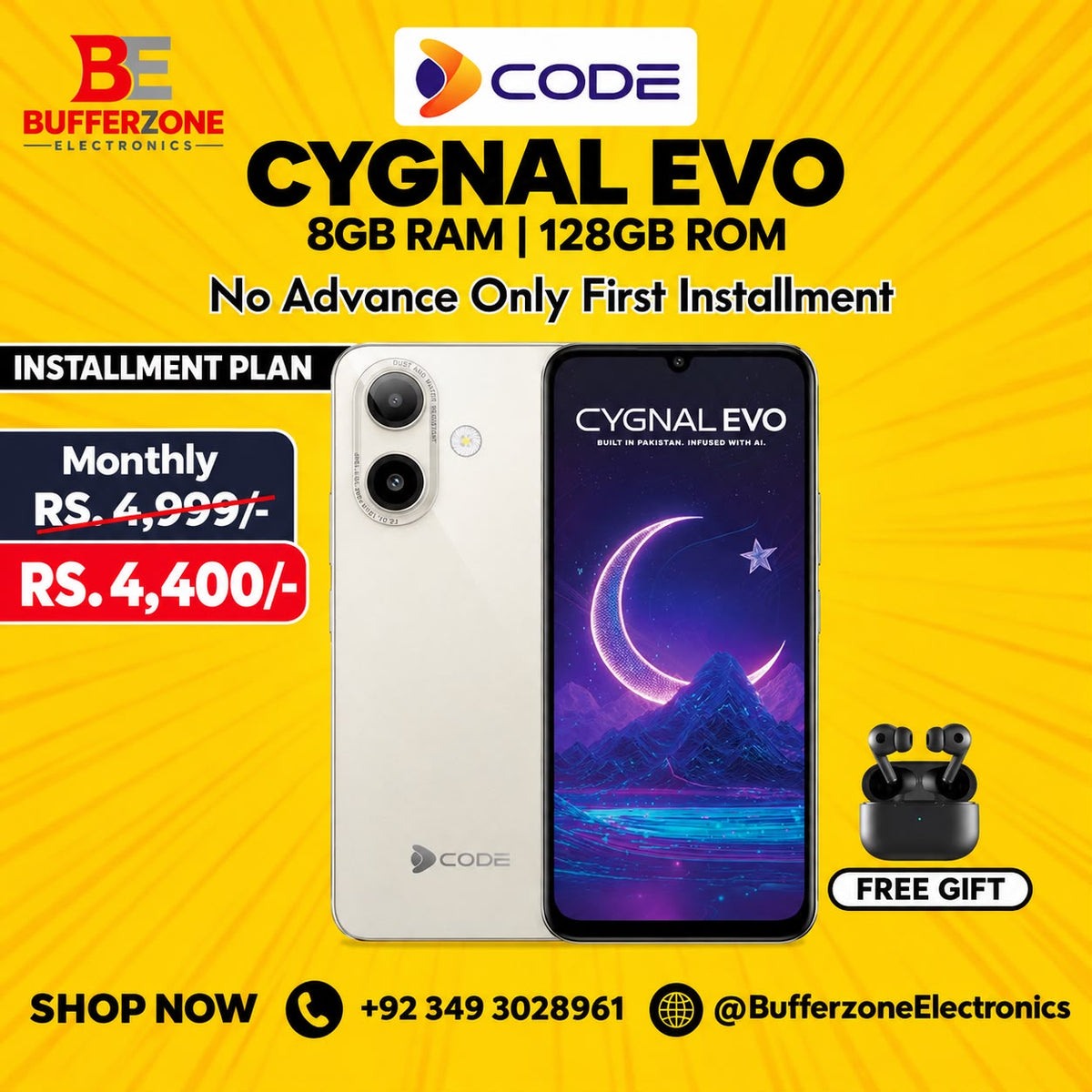 Dcode Cygnal EVO 4+4GB-128GB Smart Phone ⚡️No ADVANCE ONLY FIRST INSTALMENT💥