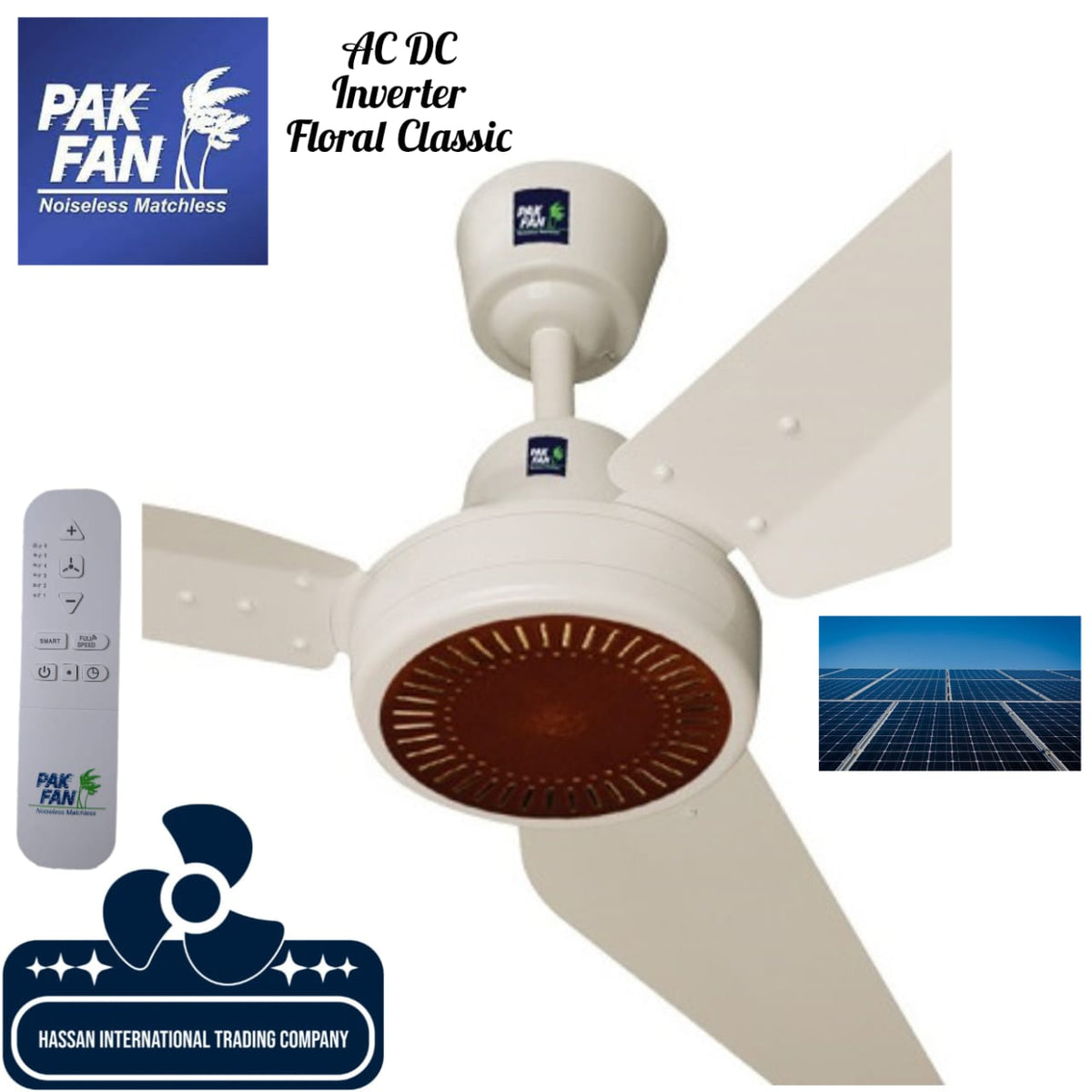 Pak Fan Ceiling 56 Inch AC DC Inverter Floral Classic Model 2 Fans Bundle Deal